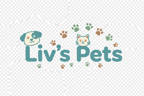 Liv's Pets Logo with Paw Prints